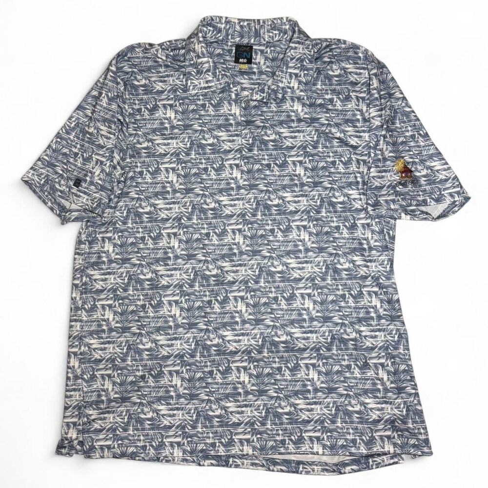 Greg norman collection Men's XXL TTG Blue Shirt performance golf polo